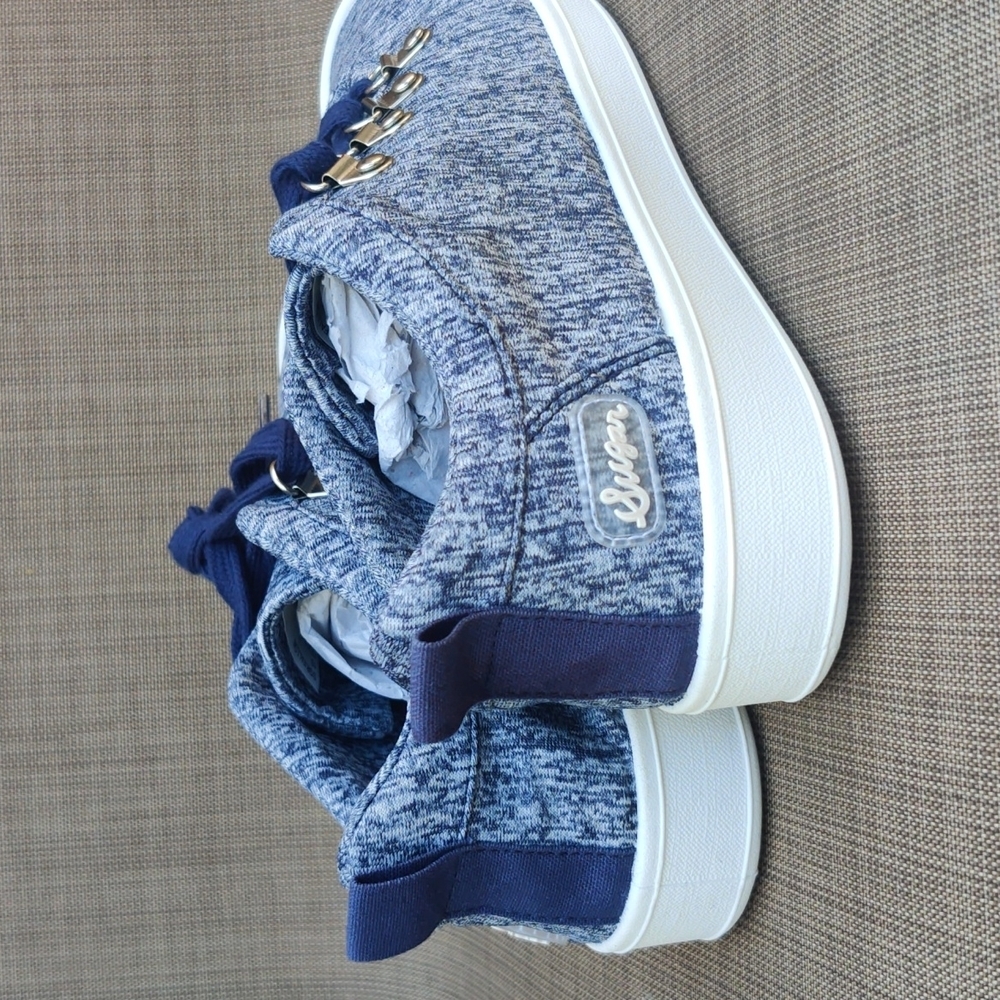 Sugar Shoes Fallon NavyJersey Canvas SneakerColor Blue/white/NavySize 10… - Picture 3 of 8